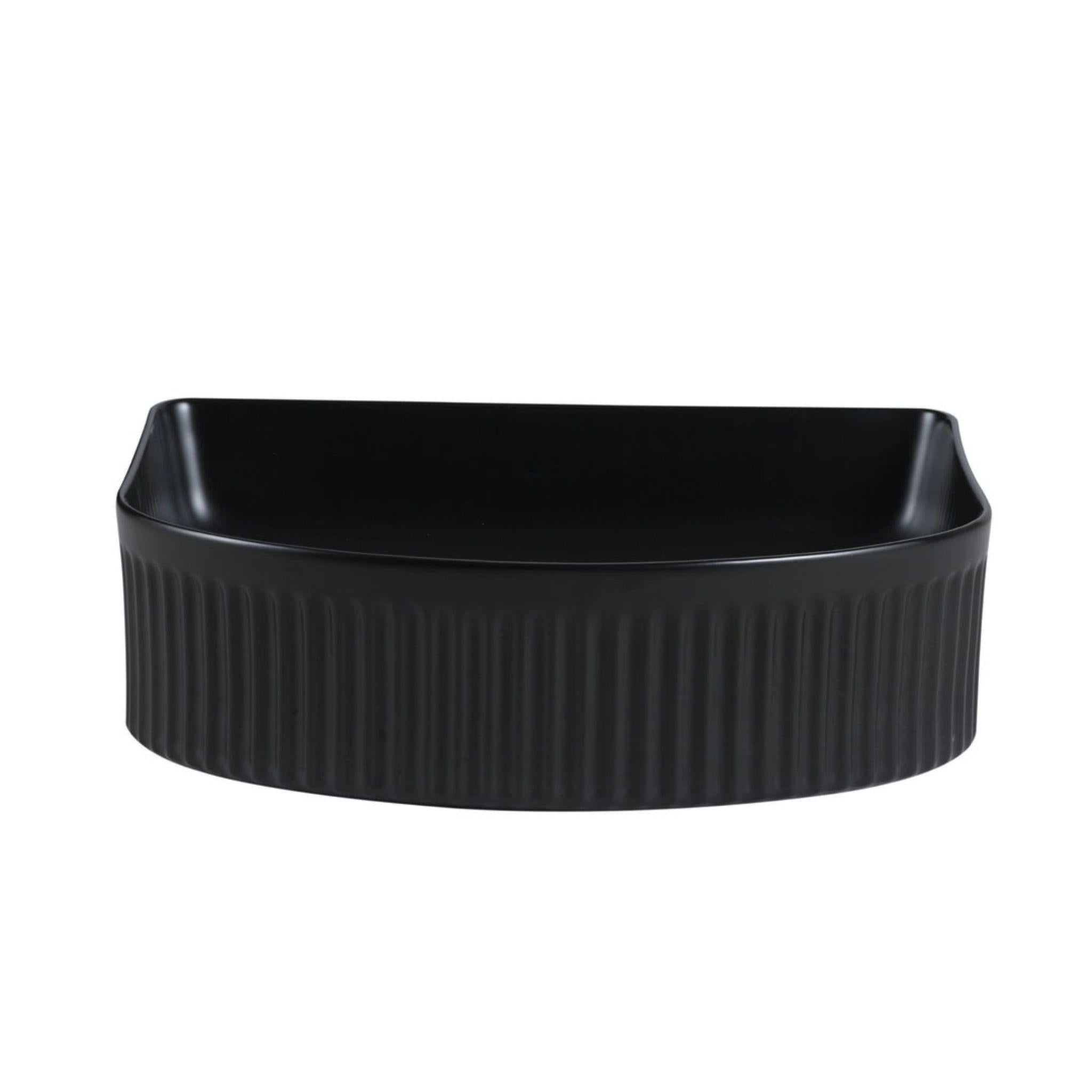 MERCIO CORA FLUTED ARCH ABOVE COUNTER BASIN MATTE BLACK 410MM
