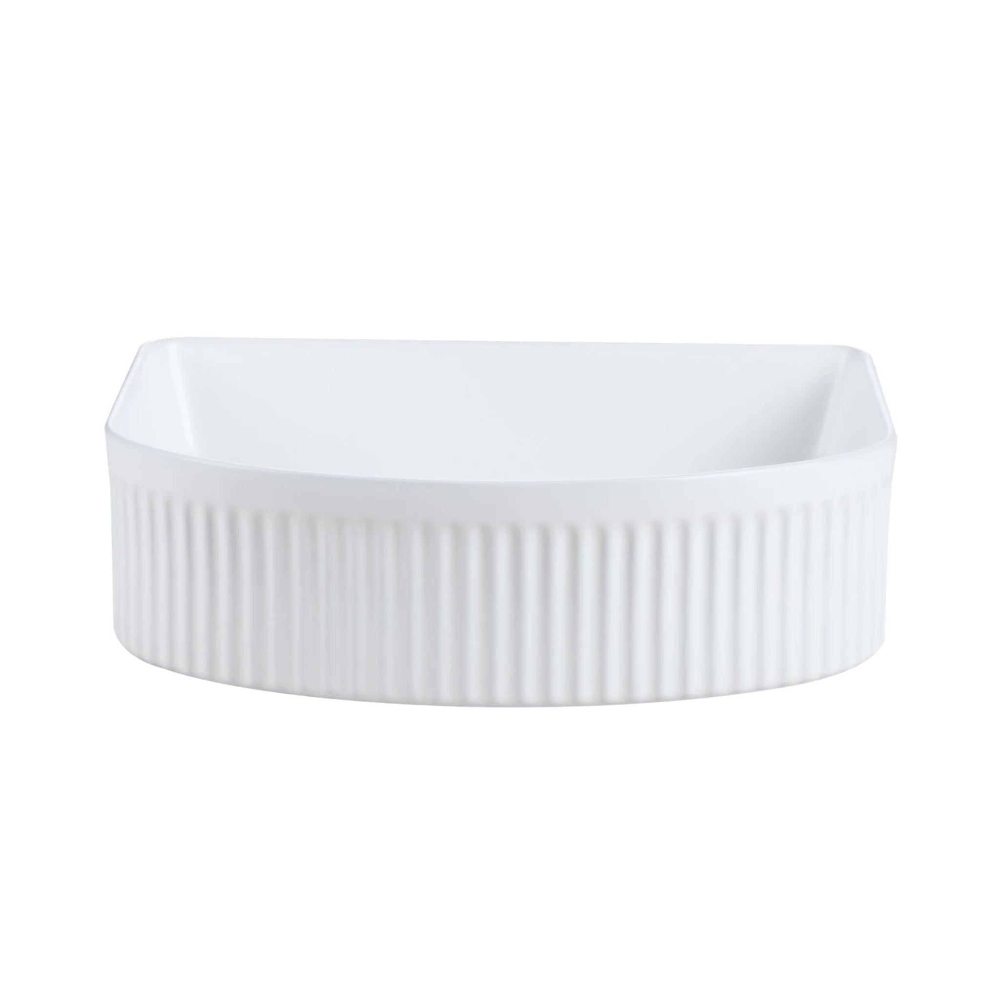 MERCIO CORA FLUTED ARCH ABOVE COUNTER BASIN MATTE WHITE 410MM