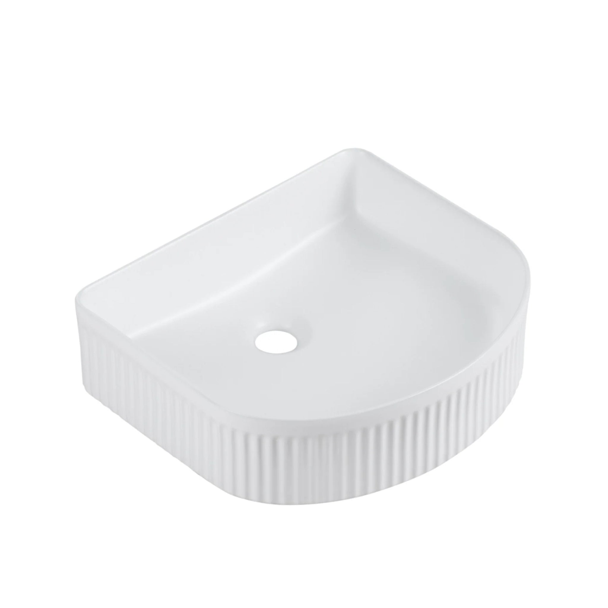 MERCIO CORA FLUTED ARCH ABOVE COUNTER BASIN MATTE WHITE 410MM