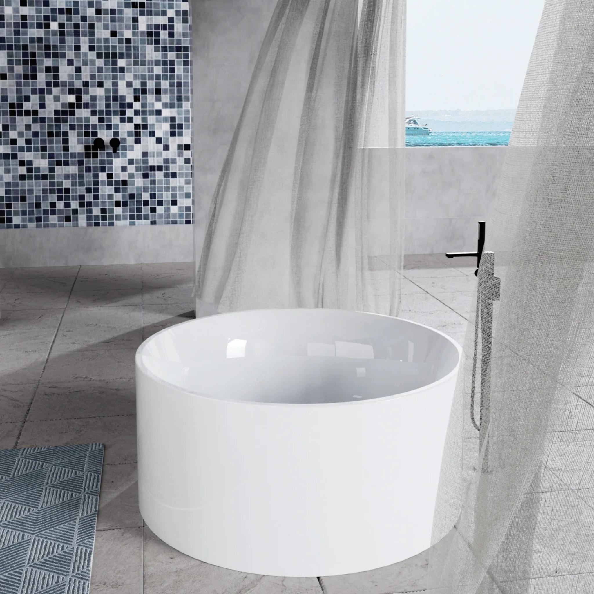 CETO COMO FREESTANDING BATHTUB GLOSS WHITE 1280MM