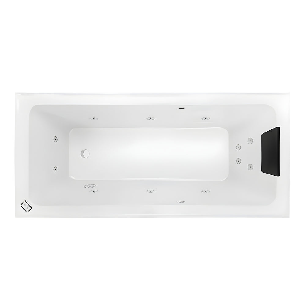 DECINA CORTEZ INSET CONTOUR SPA BATH GLOSS WHITE (AVAILABLE IN 1520MM AND 1670MM) WITH 12-JETS