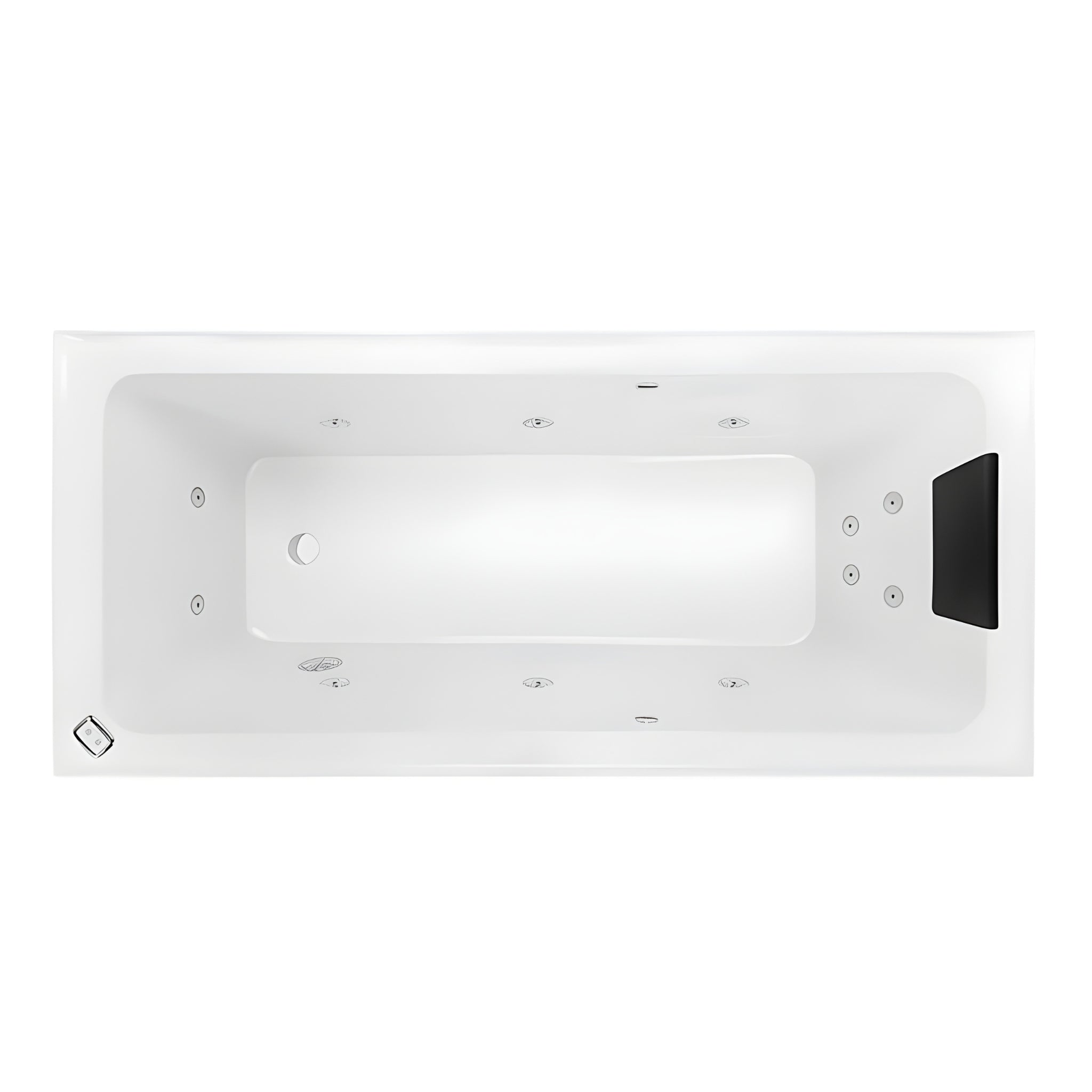 DECINA CORTEZ INSET CONTOUR SPA BATH GLOSS WHITE (AVAILABLE IN 1520MM AND 1670MM) WITH 12-JETS