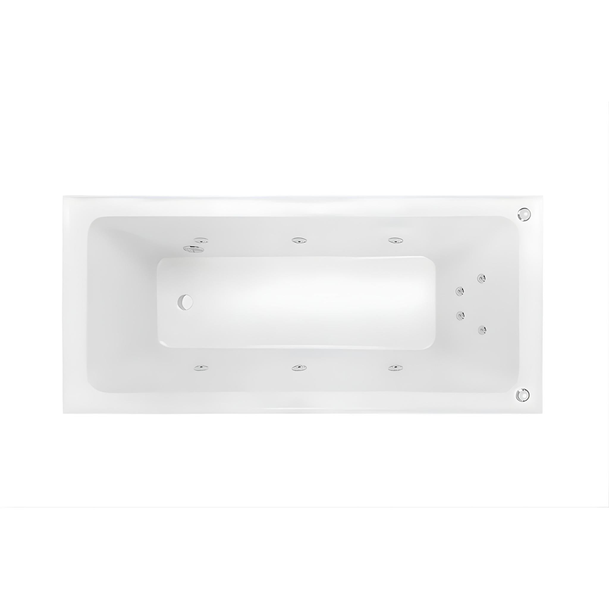 DECINA CORTEZ INSET SANTAI SPA BATH GLOSS WHITE (AVAILABLE IN 1520MM AND 1670MM) WITH 10-JETS