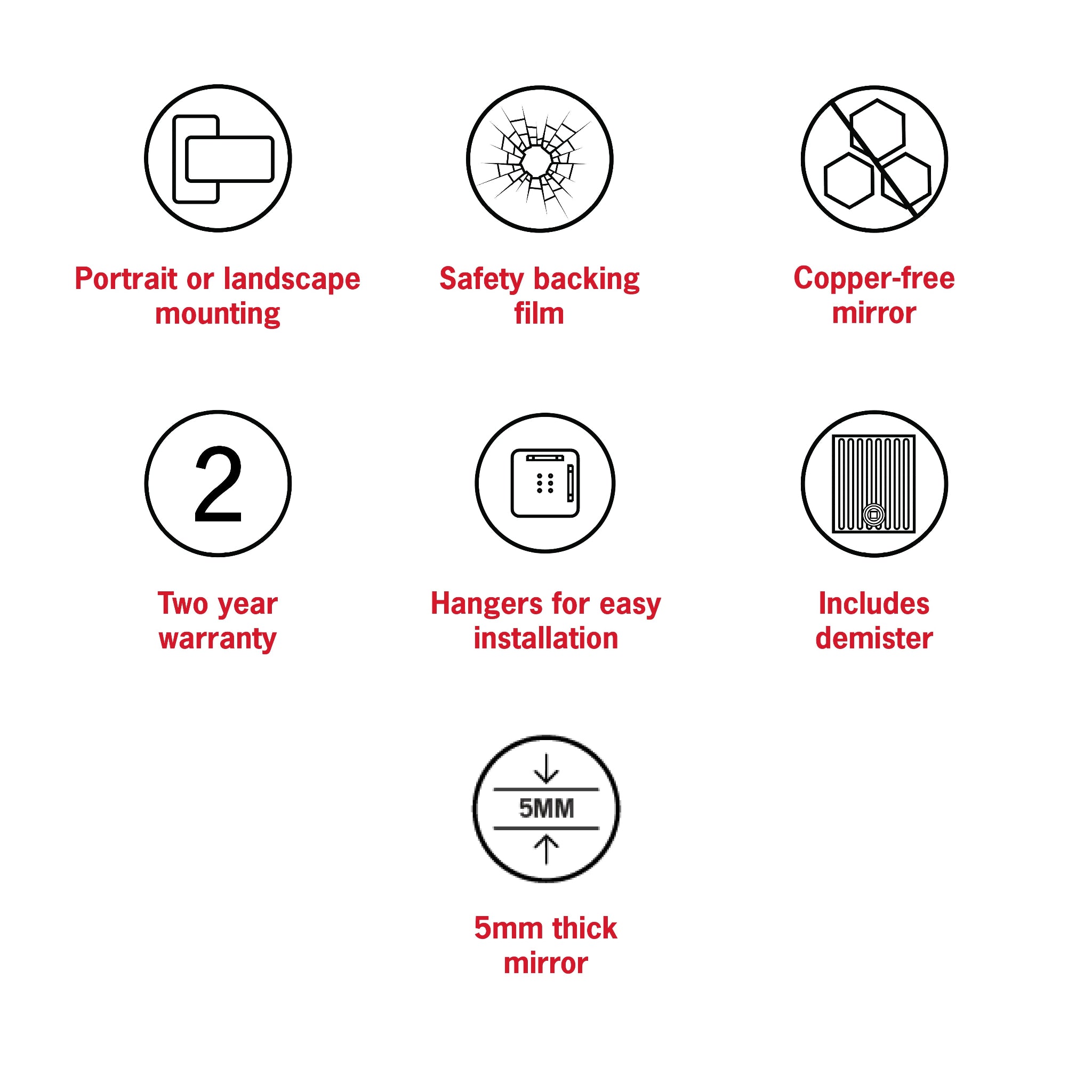 THERMOGROUP ABLAZE OVAL POLISHED EDGE MIRROR WITH DEMISTER 600X800MM