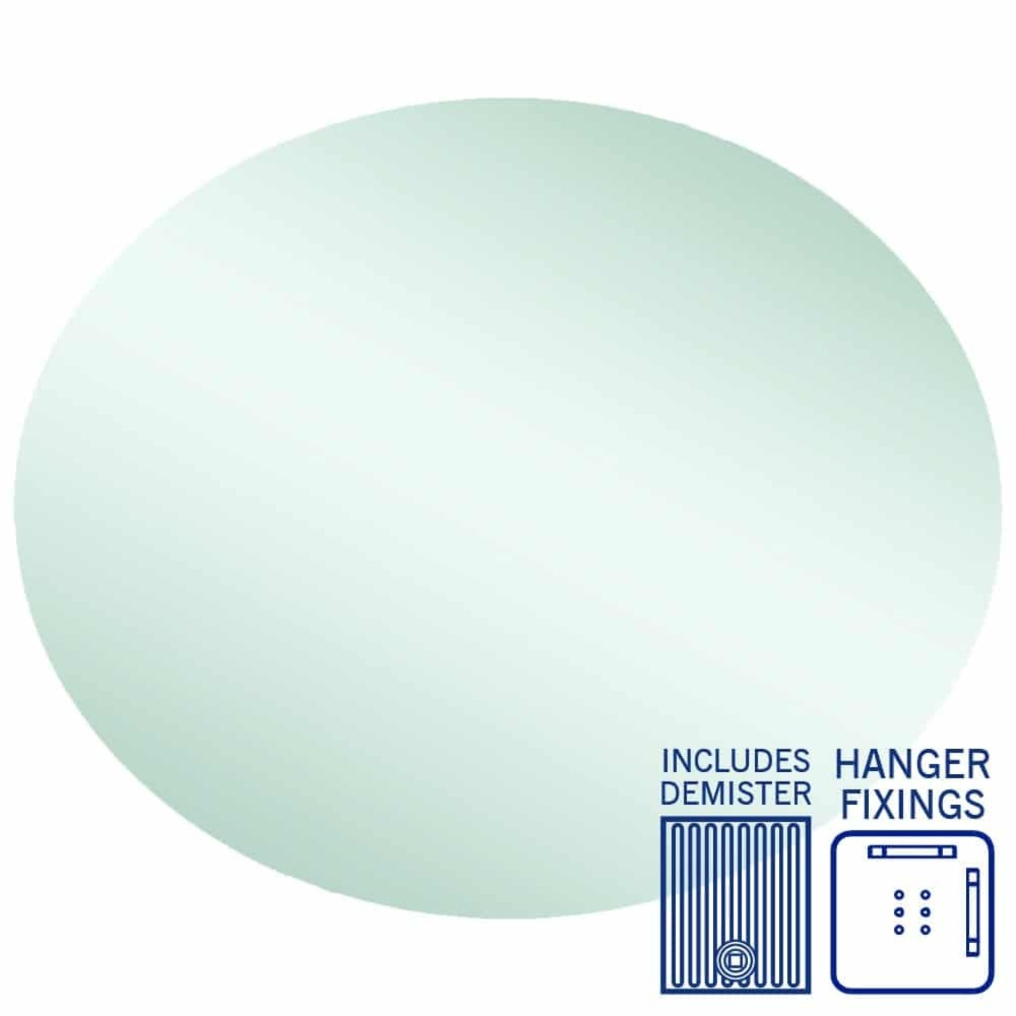 THERMOGROUP ABLAZE OVAL POLISHED EDGE MIRROR WITH DEMISTER 750X900MM