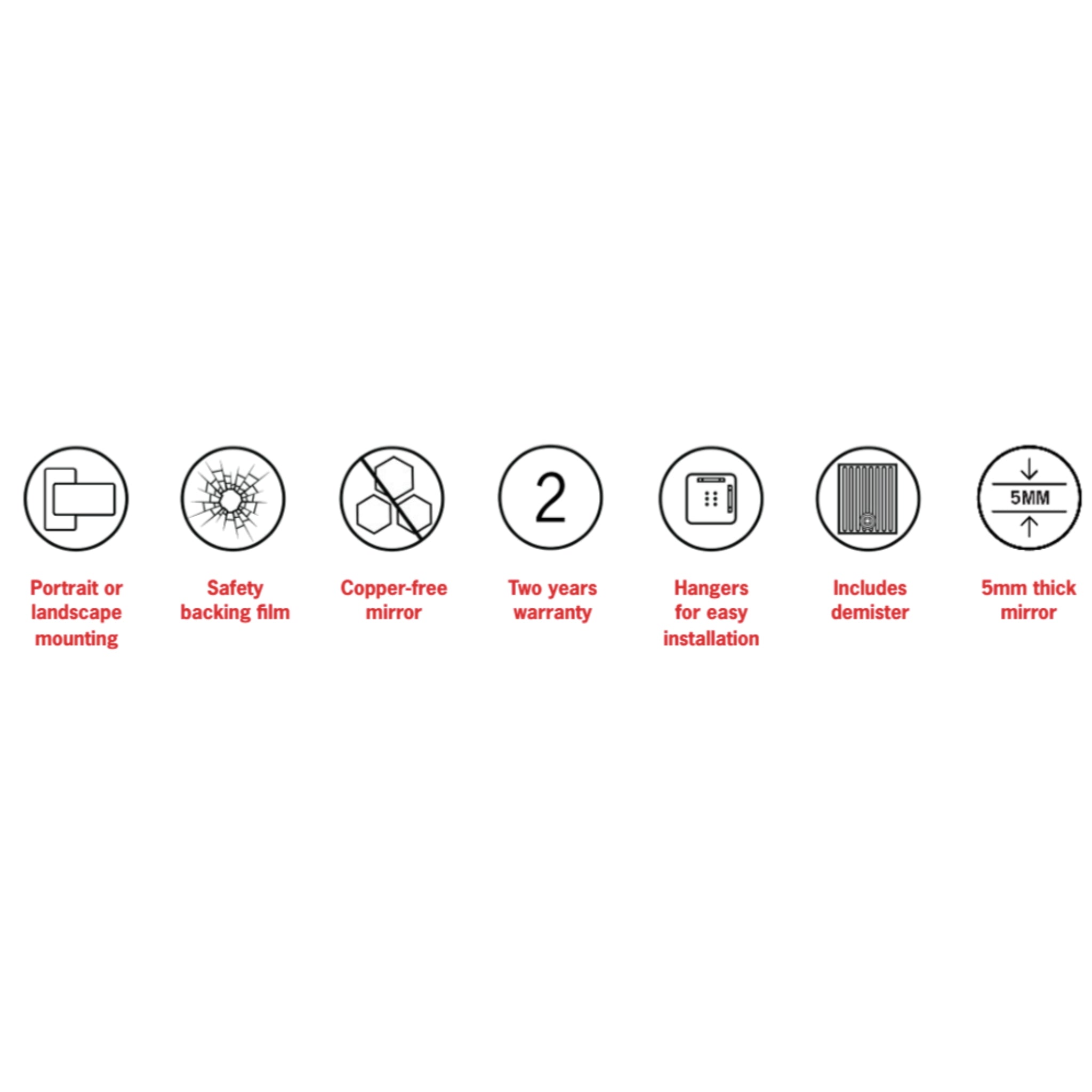 THERMOGROUP ABLAZE OVAL POLISHED EDGE MIRROR WITH DEMISTER 750X900MM