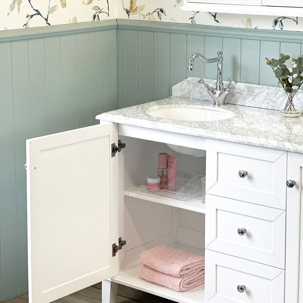 TURNER HASTINGS COVENTRY SATIN WHITE 1500MM DOUBLE BOWL FLOOR STANDING VANITY PACKAGE