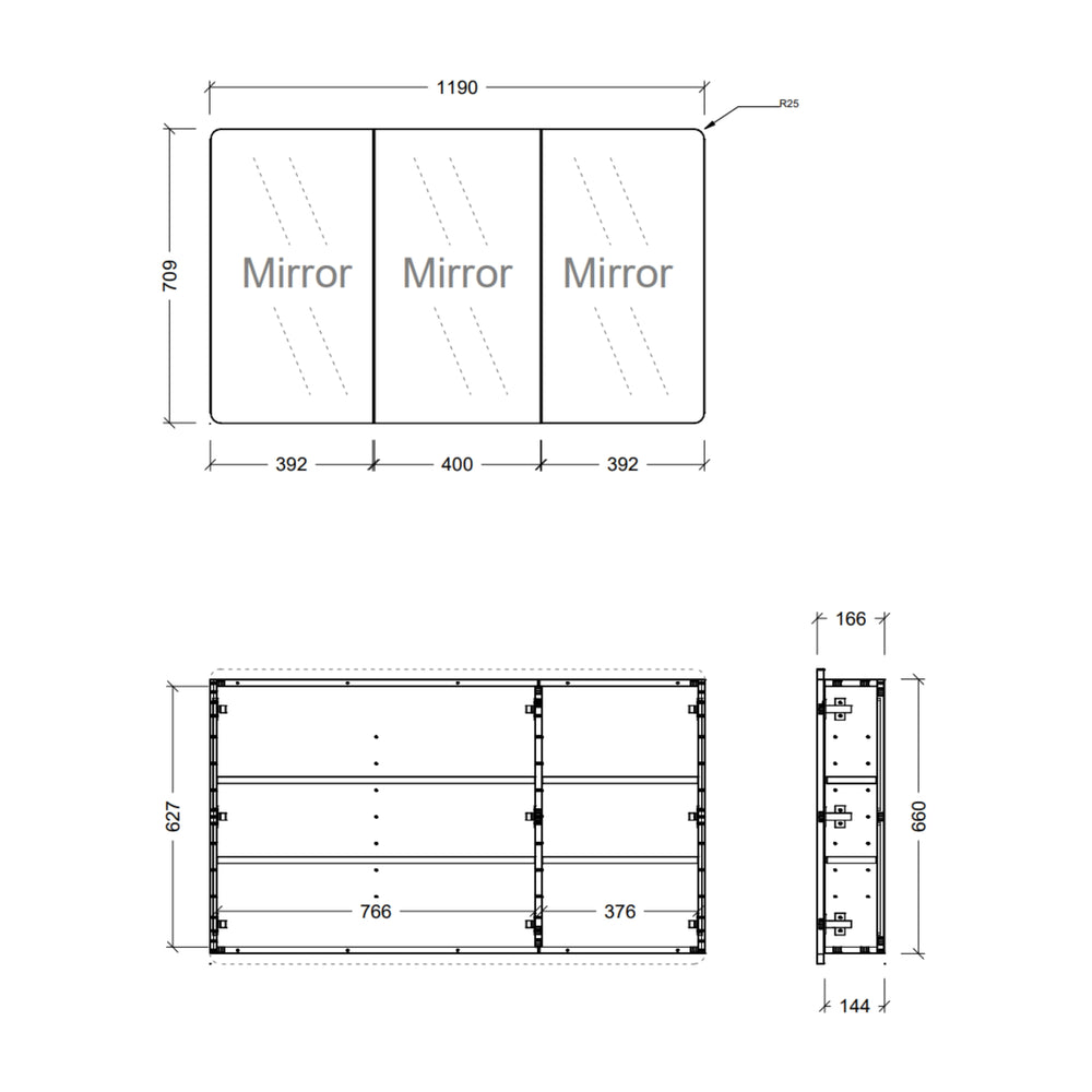 TIMBERLINE COLBY CUSTOM SHAVING CABINET (ALL SIZING)