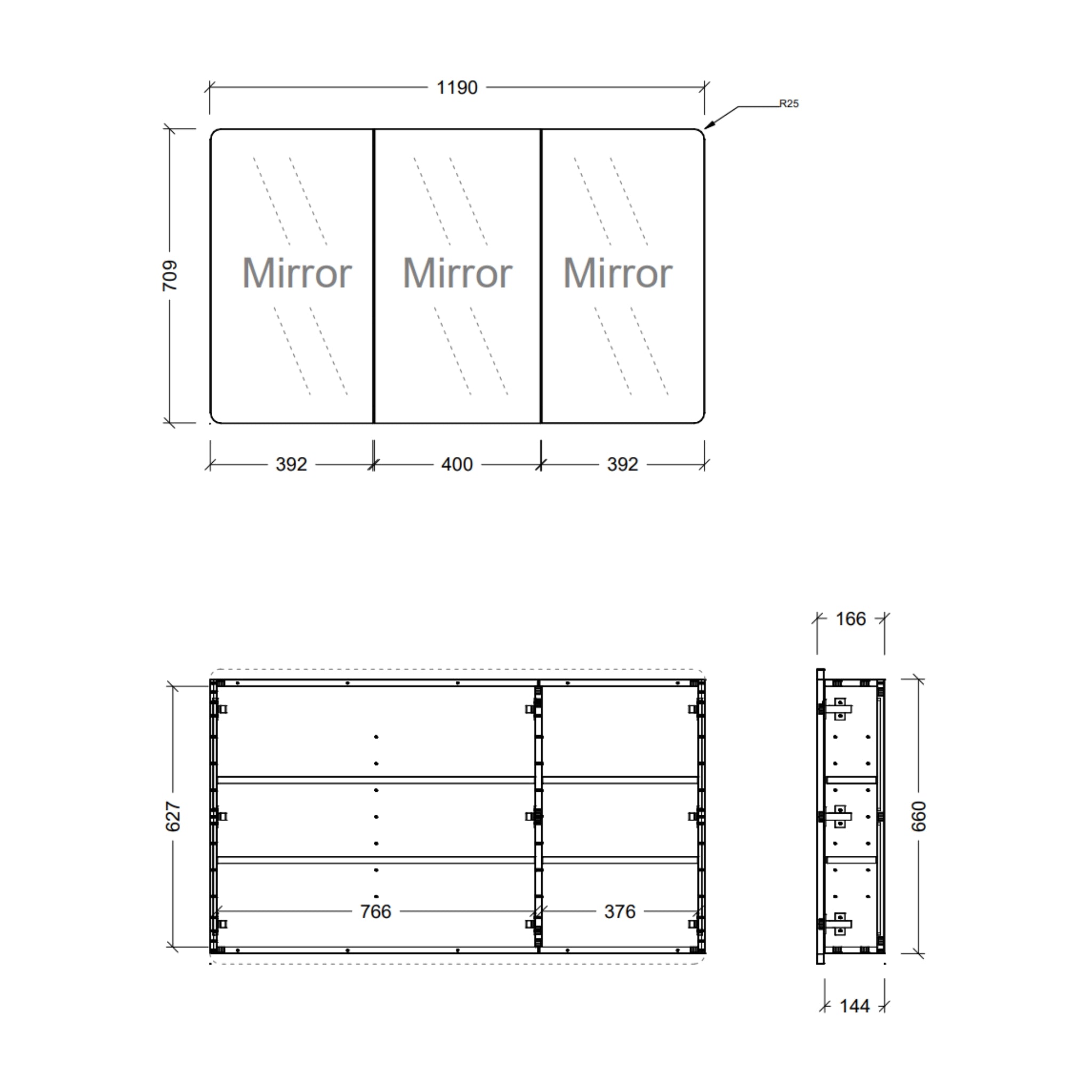 TIMBERLINE COLBY CUSTOM SHAVING CABINET (ALL SIZING)