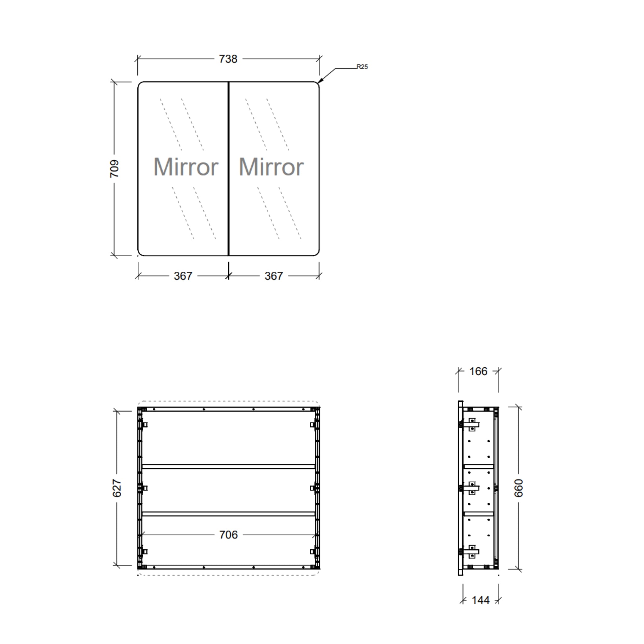 TIMBERLINE COLBY CUSTOM SHAVING CABINET (ALL SIZING)