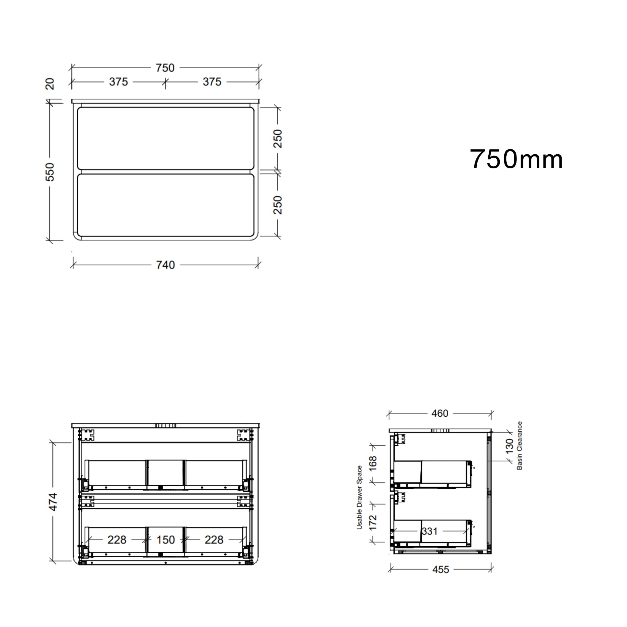 TIMBERLINE COLBY CUSTOM WALL HUNG VANITY (ALL SIZING)