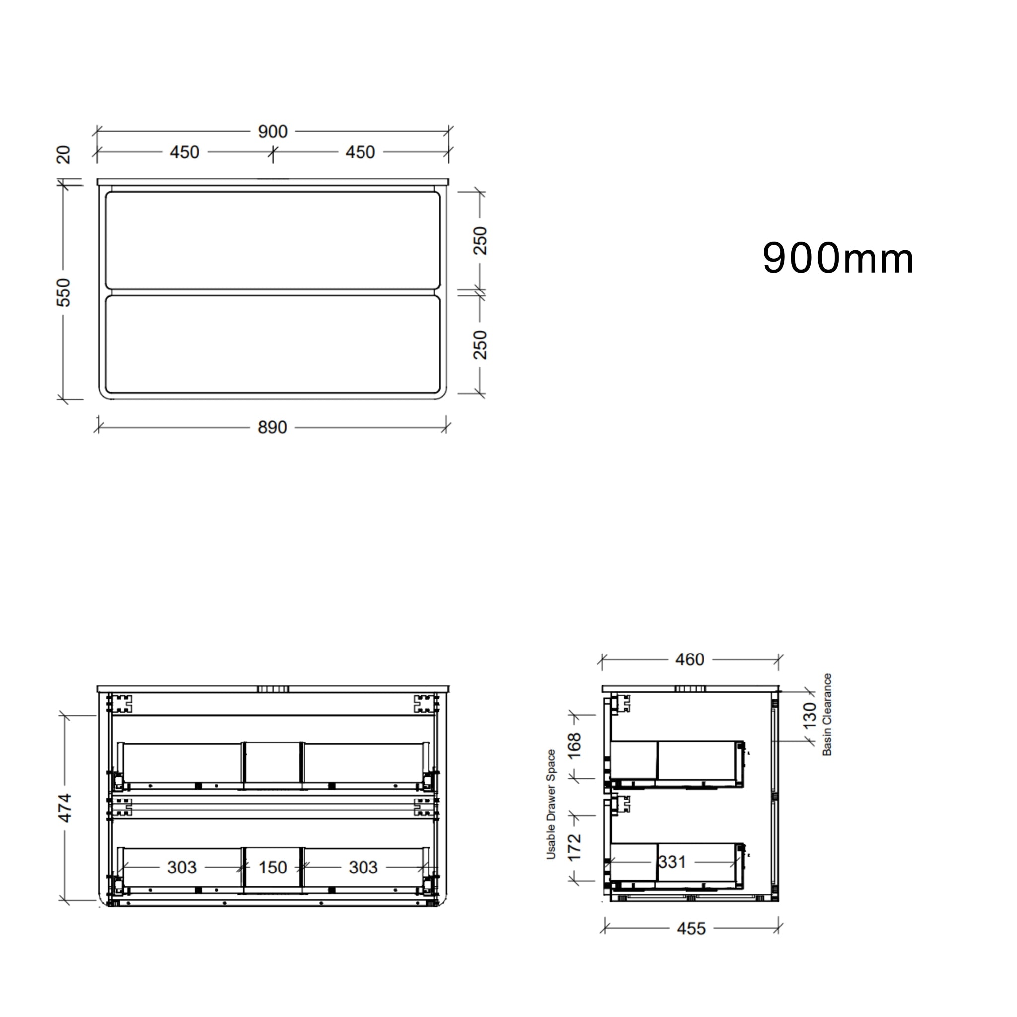TIMBERLINE COLBY CUSTOM WALL HUNG VANITY (ALL SIZING)