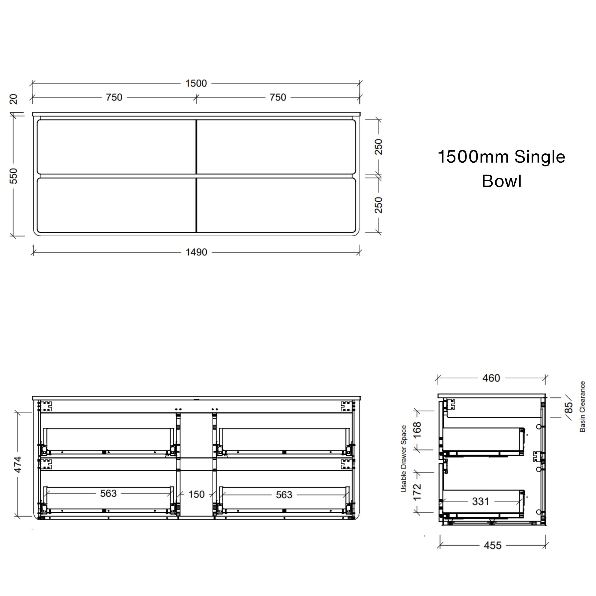 TIMBERLINE COLBY CUSTOM WALL HUNG VANITY (ALL SIZING)