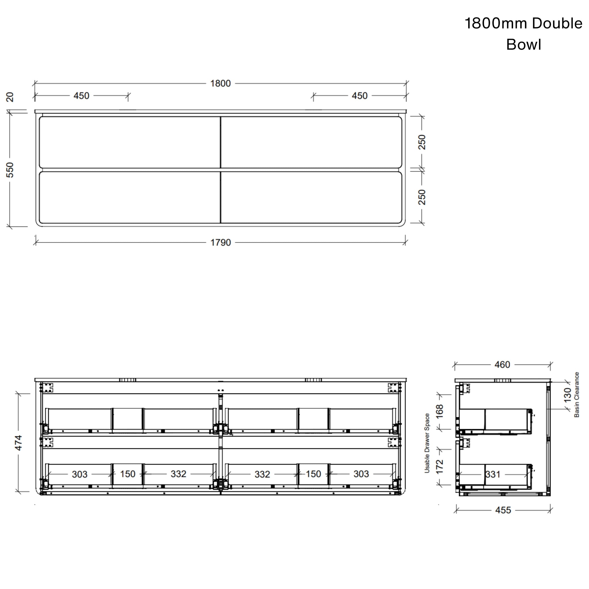 TIMBERLINE COLBY CUSTOM WALL HUNG VANITY (ALL SIZING)