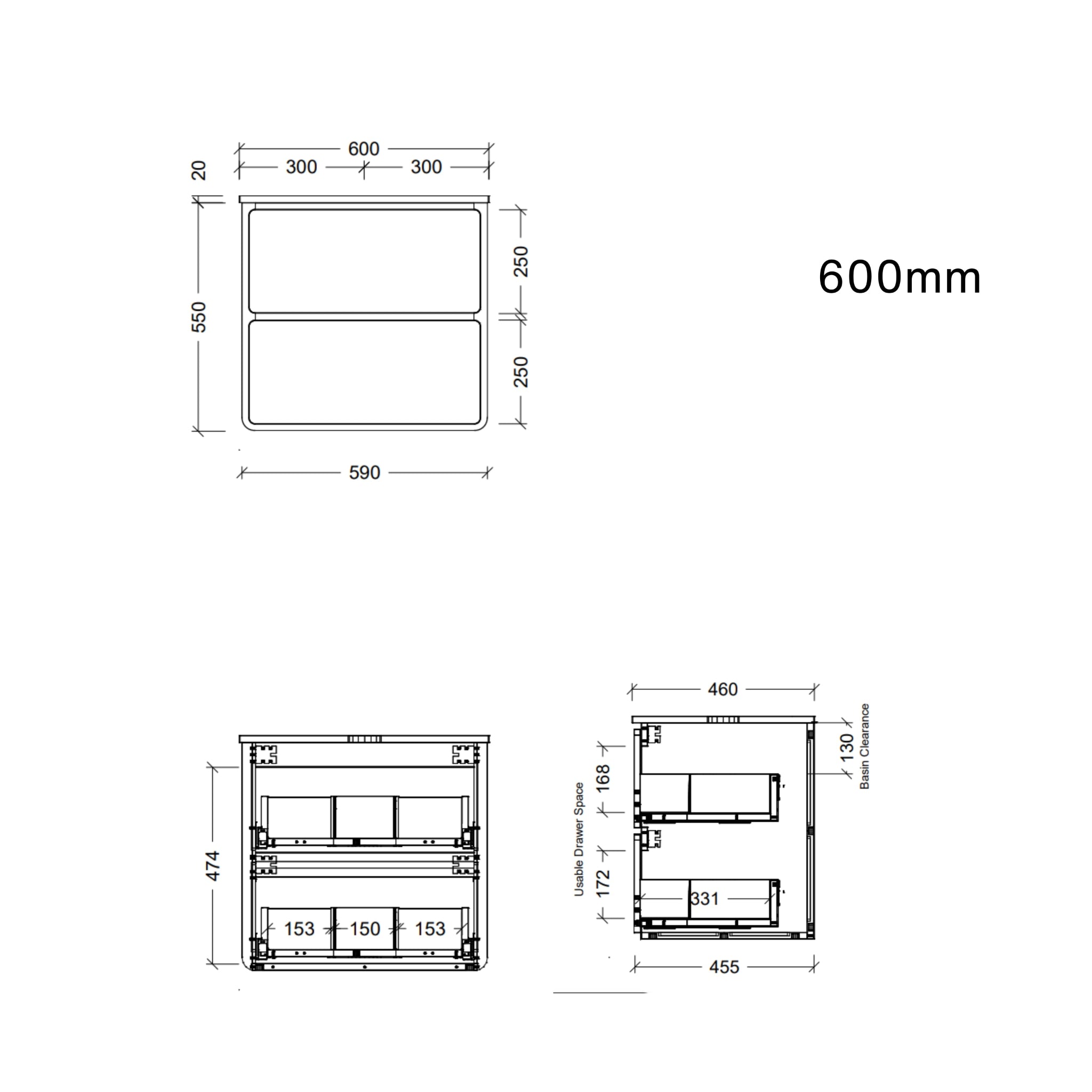TIMBERLINE COLBY CUSTOM WALL HUNG VANITY (ALL SIZING)