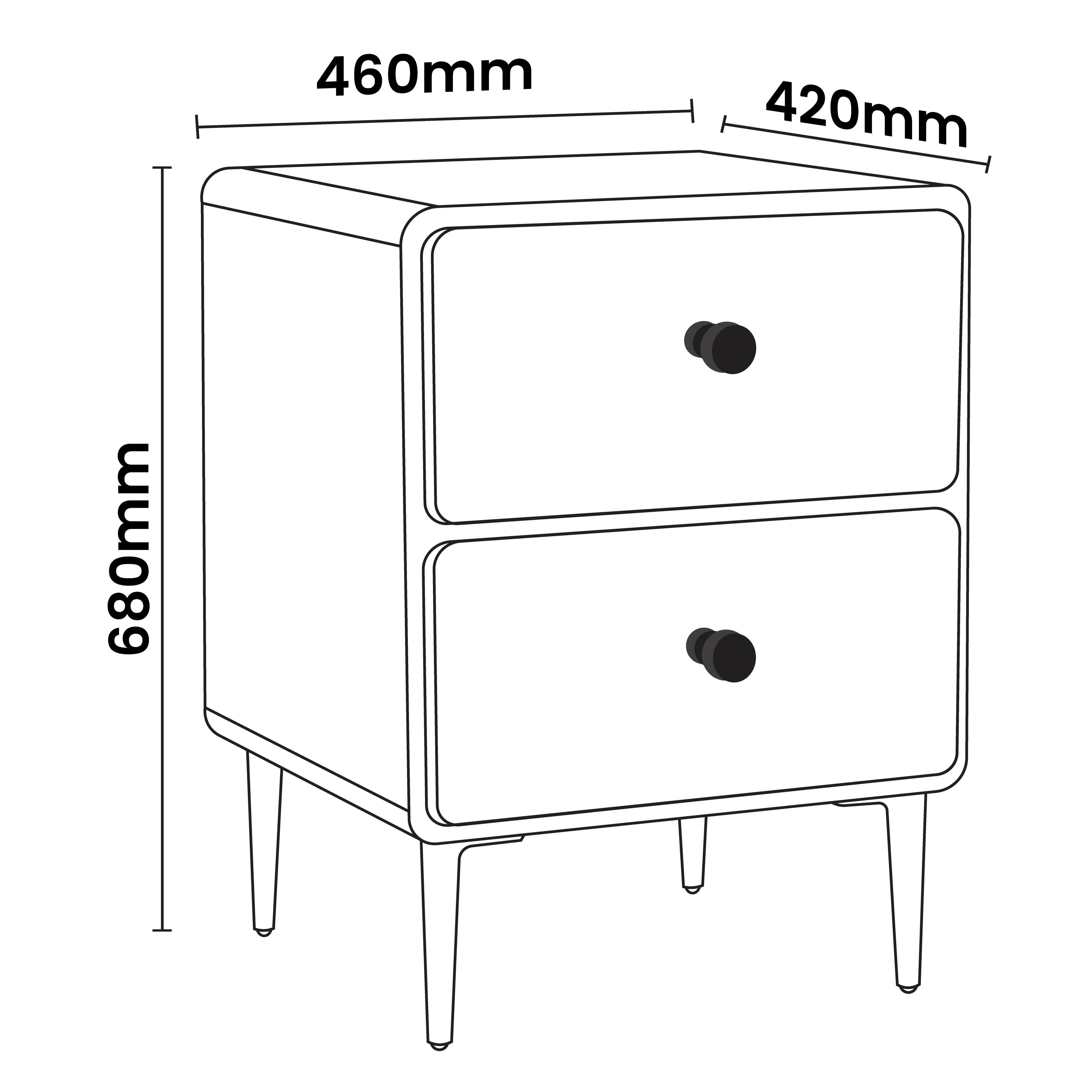 TIMBERLINE COLBY CUSTOM BEDSIDE TABLE 450MM
