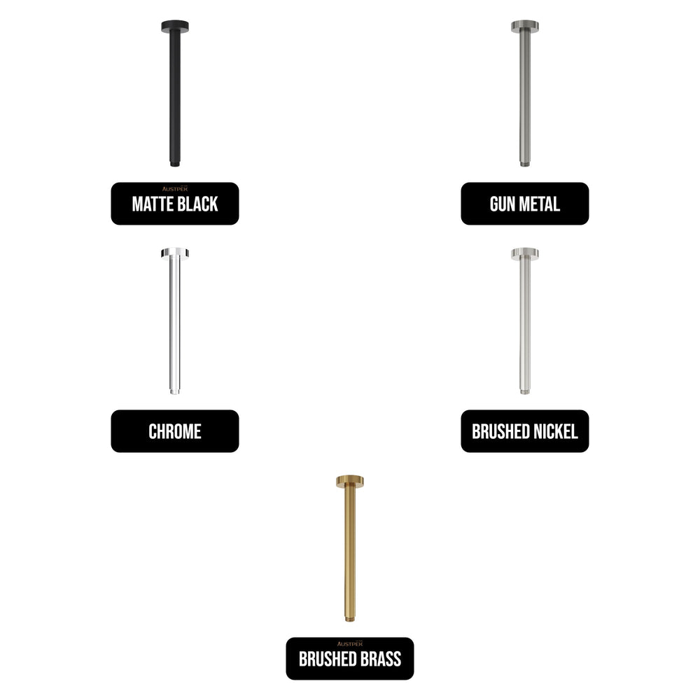 LINSOL CORSICA ROUND CEILING ARM 300MM BRUSHED BRASS