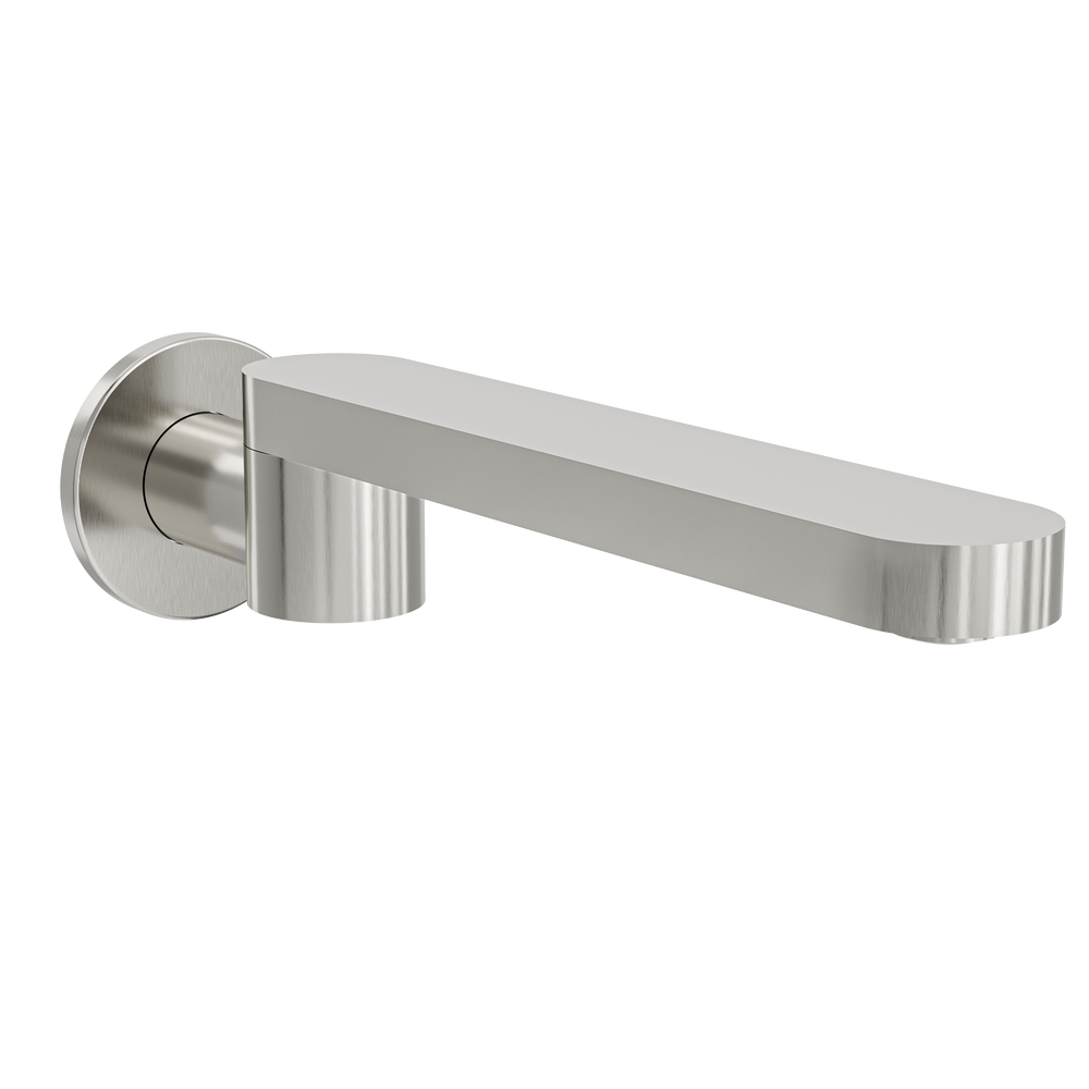 Linsol Corsica S2 Swivel Wall Bath Spout 238mm Brushed Nickel - Alternate View