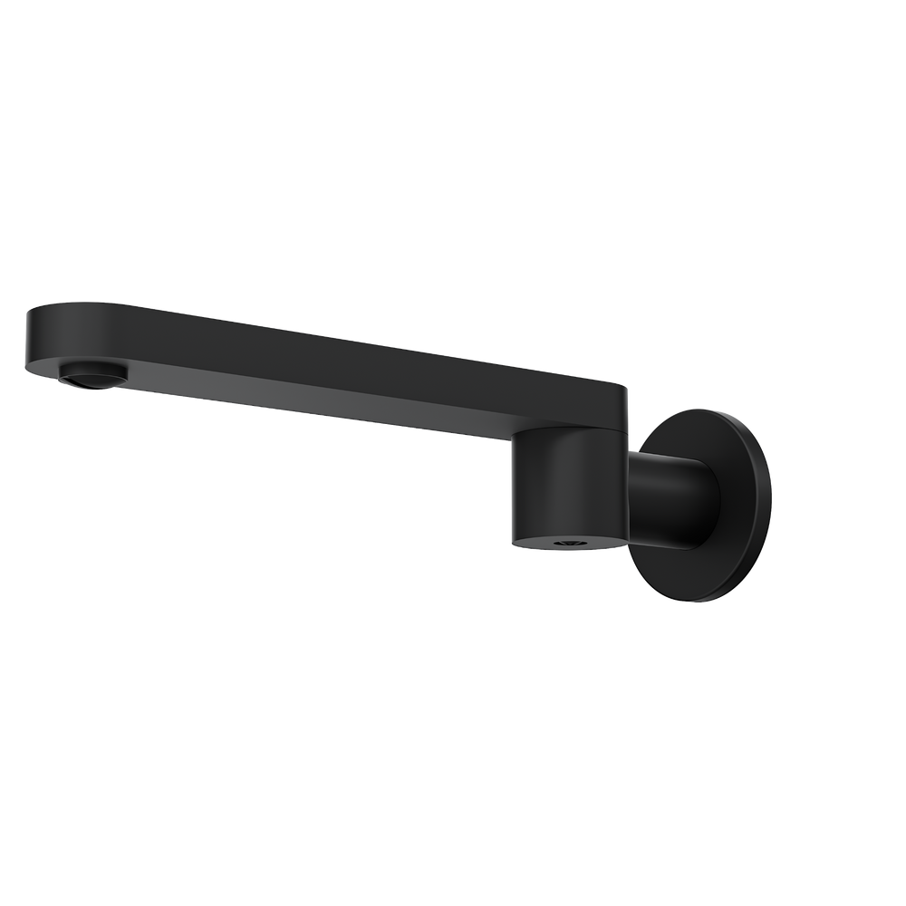 Linsol Corsica S2 Swivel Wall Bath Spout 238mm Matte Black