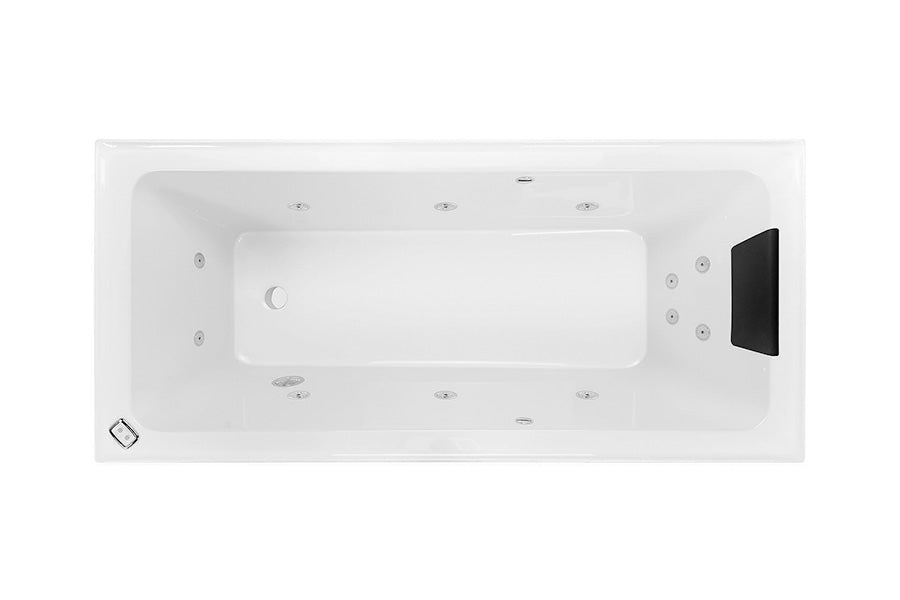 DECINA CORTEZ INSET CONTOUR SPA BATH GLOSS WHITE (AVAILABLE IN 1520MM AND 1670MM) WITH 12-JETS
