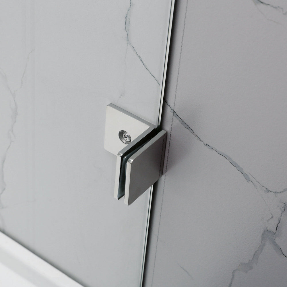 COVEY FRAMELESS WALK IN SINGLE PANEL FROSTED / MATRALUX SHOWER SCREEN BRUSHED NICKEL