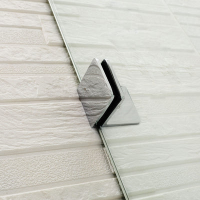 COVEY FRAMELESS WALK IN SINGLE PANEL CURVED CORNER FLUTED / NARROWLINE SHOWER SCREEN CHROME