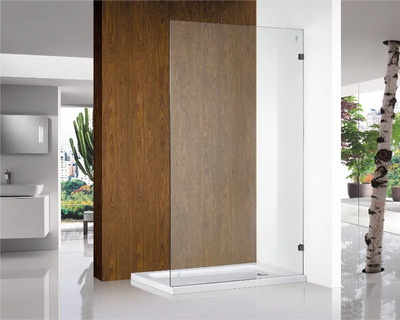 COVEY FRAMELESS WALK IN SINGLE PANEL SHOWER SCREEN MATTE BLACK