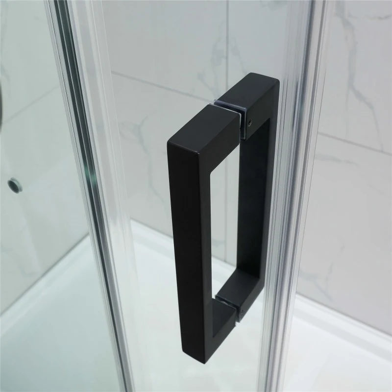 COVEY WALL TO WALL FRAMELESS 3 PANEL SINGLE SLIDING DOOR SHOWER SCREEN MATTE BLACK