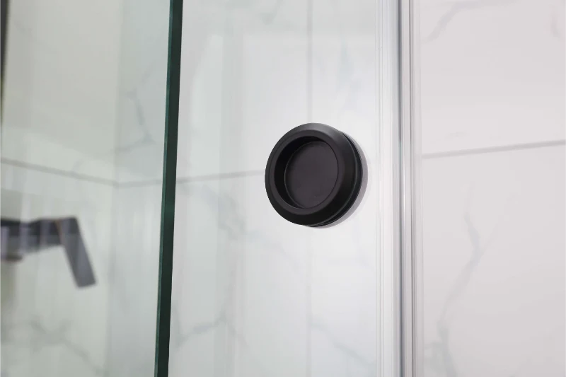 COVEY WALL TO WALL FRAMELESS SINGLE SLIDING DOOR SHOWER SCREEN MATTE BLACK