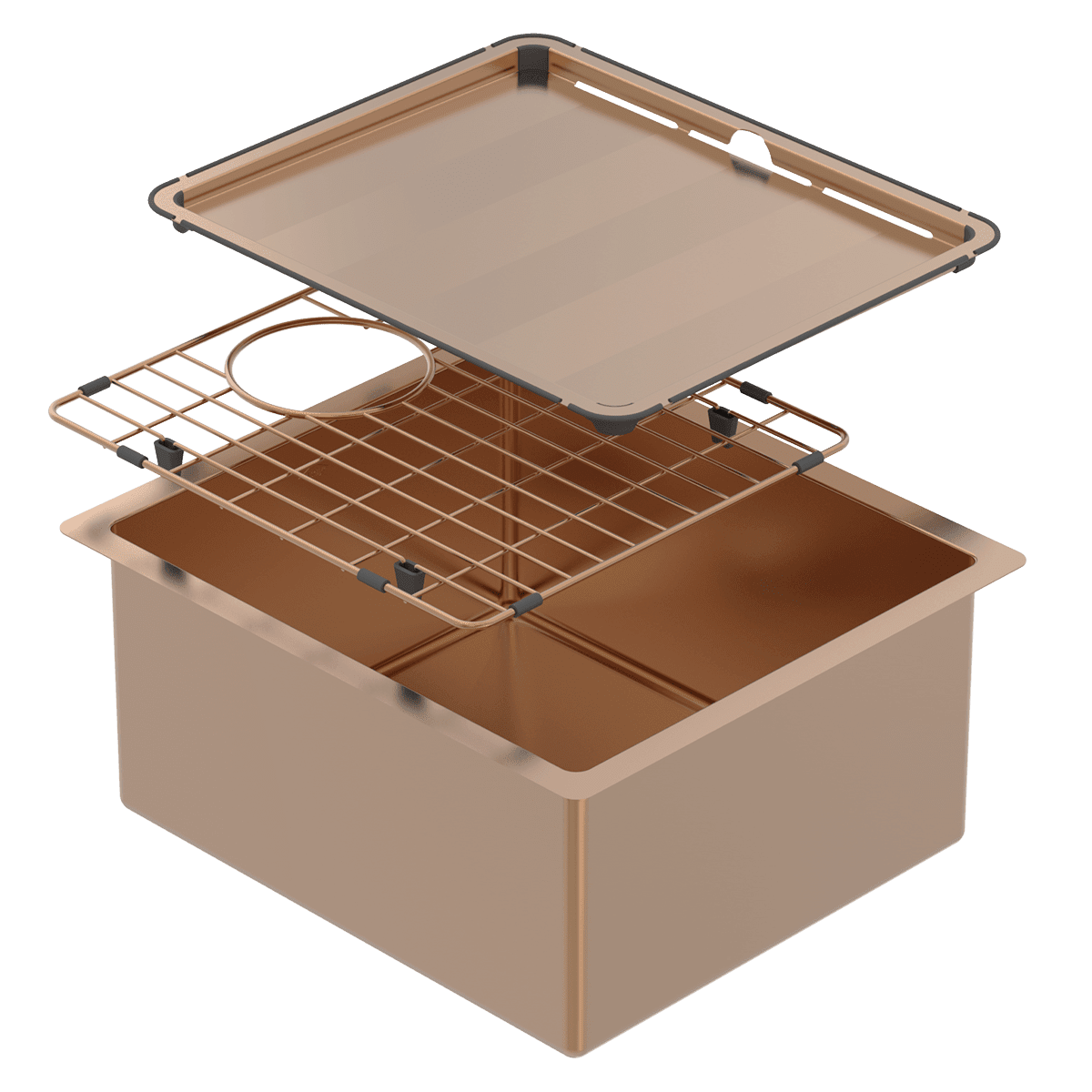 ABEY PIAZZA SINGLE BOWL KITCHEN SINK ARTISAN COPPER 390MM