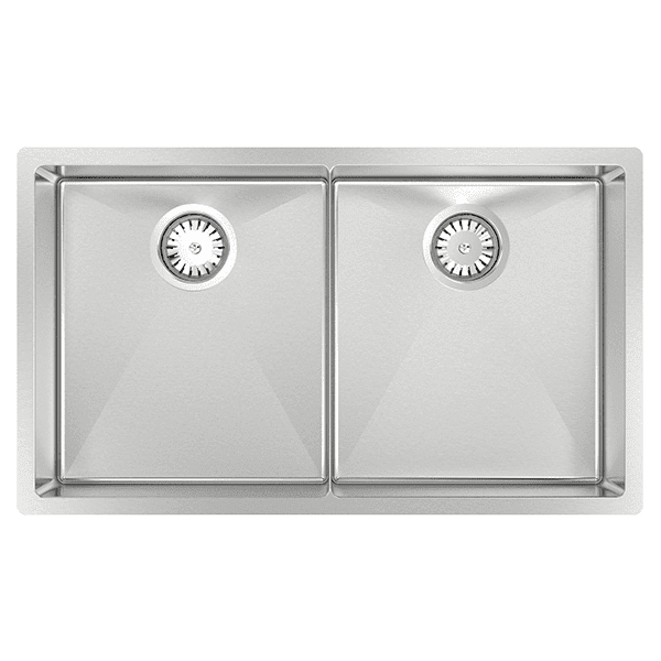 SCHOCK PIAZZA DOUBLE BOWL KITCHEN SINK STAINLESS STEEL 758MM
