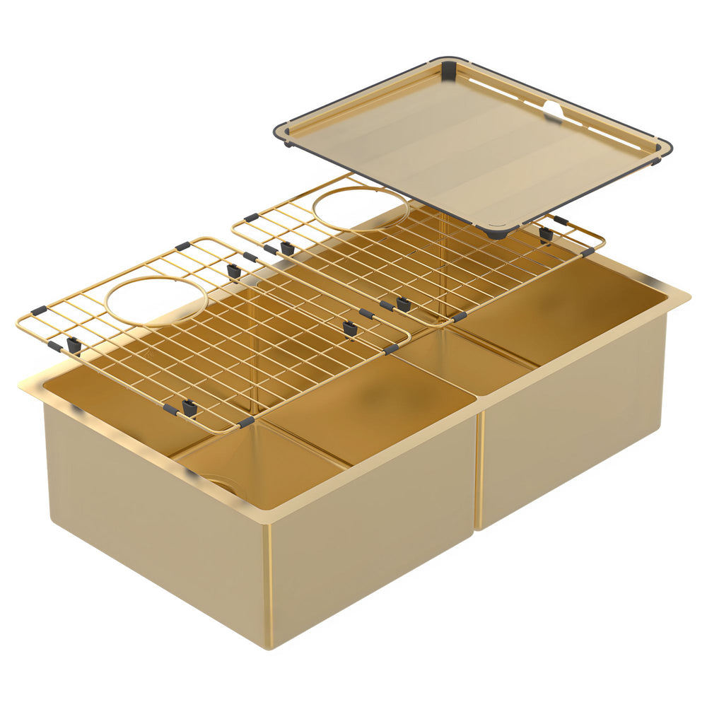 SCHOCK PIAZZA DOUBLE BOWL KITCHEN SINK EUREKA GOLD 758MM