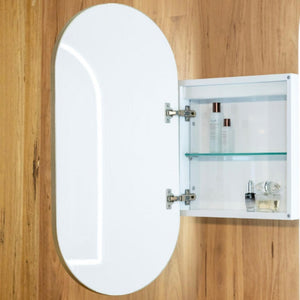 REMER CAPSULE FRAMELESS WHITE LED SHAVING CABINET 450X900MM