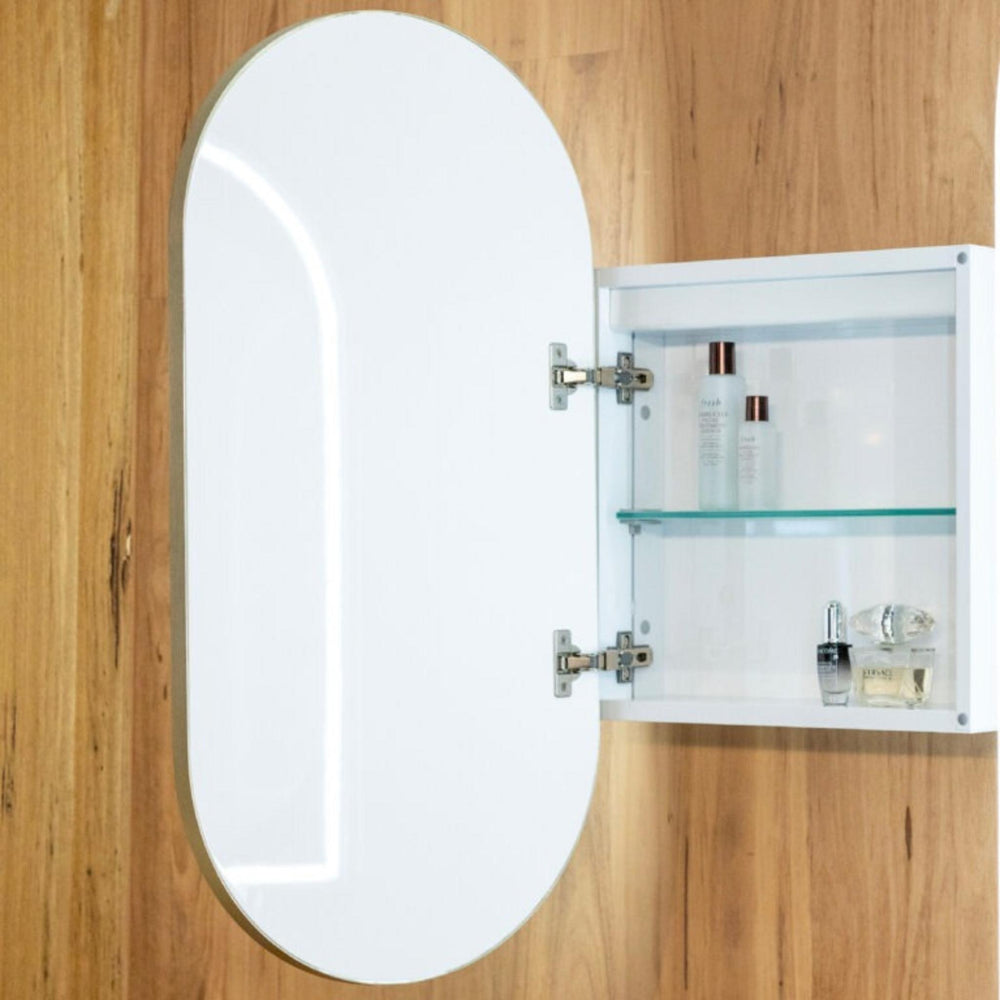 REMER CAPSULE CUSTOM COLOURS FRAMED WHITE LED SHAVING CABINET 454X904MM