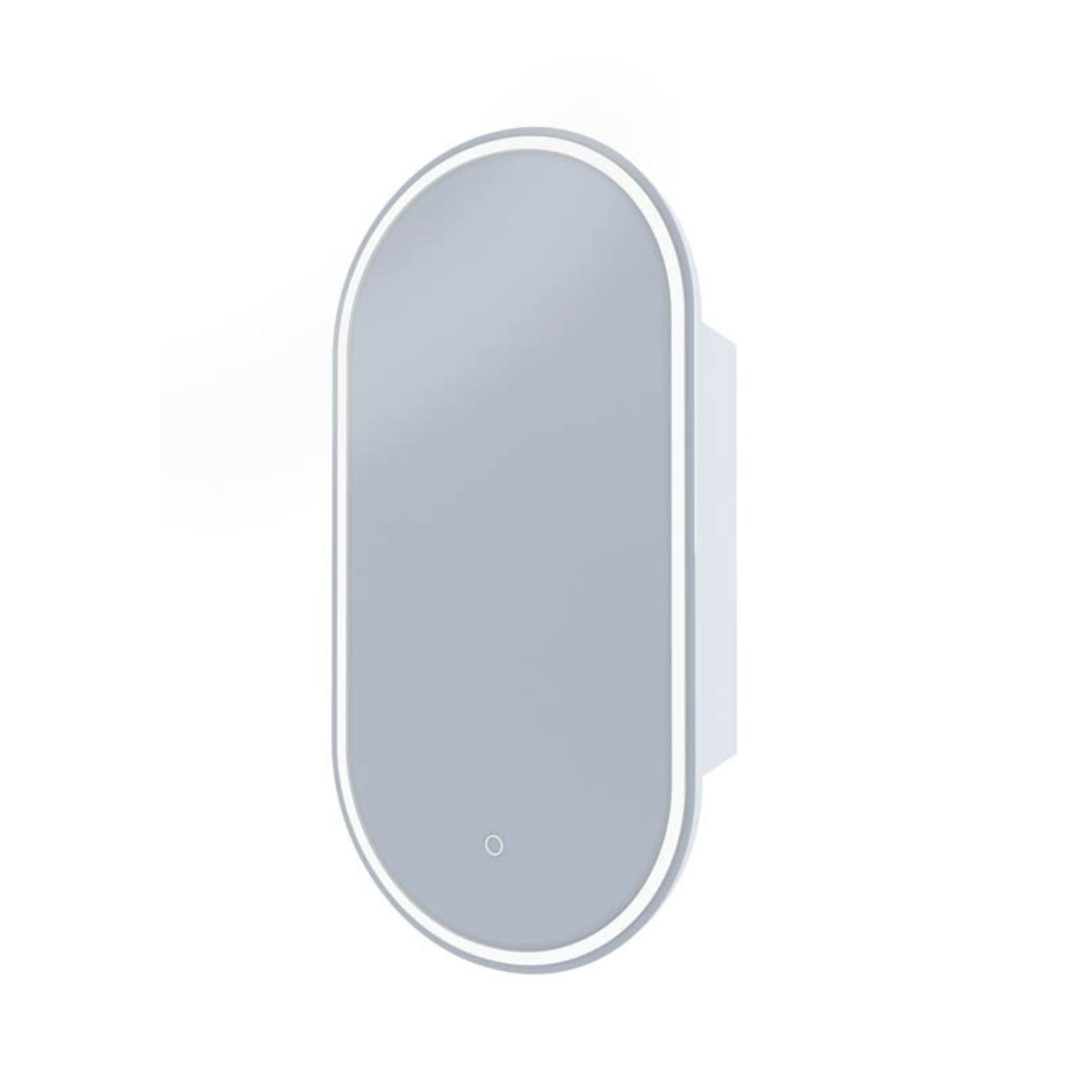 REMER CAPSULE FRAMELESS WHITE LED SHAVING CABINET 450X900MM