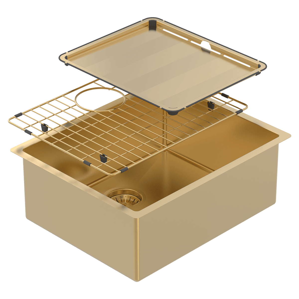 ABEY PIAZZA SINGLE BOWL KITCHEN SINK EUREKA GOLD 545MM