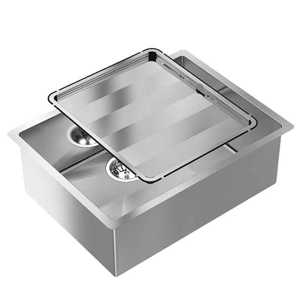 SCHOCK PIAZZA 540 SQUARE BOWL KITCHEN SINK STAINLESS STEEL 590MM