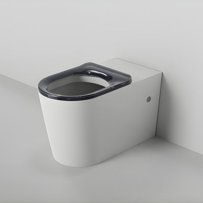 ZUMI CARA CARE WALL FACED FLOOR PAN WITH PNEUMATIC IN WALL CISTERN & PNEUMATIC IN WALL FLUSH PLATE PACKAGE GLOSS WHITE