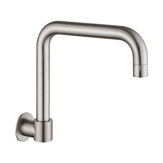 HELLYCAR IDEAL LEAD FREE SWIVEL WALL BASIN / SINK OUTLET 198MM BRUSHED NICKEL