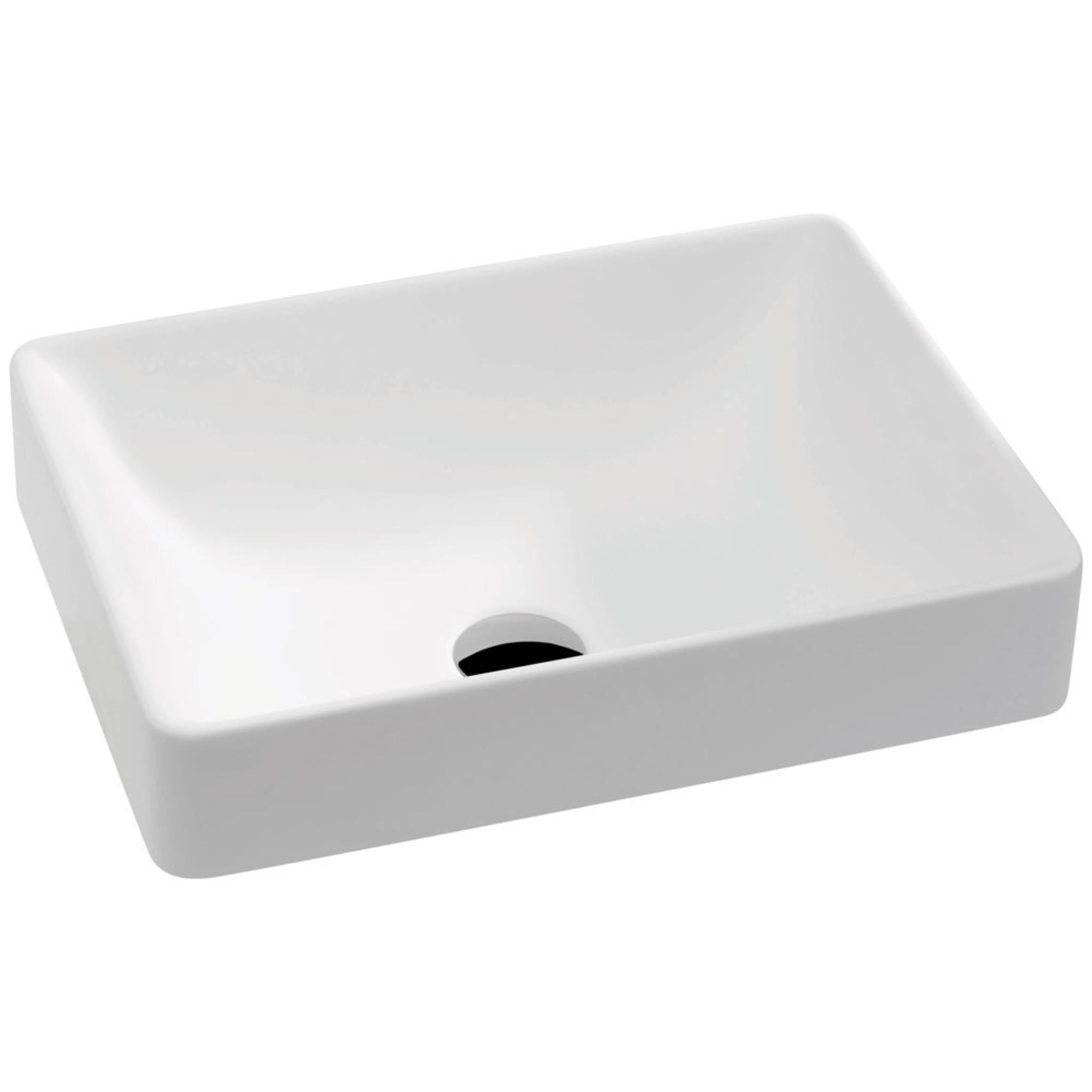 FIENZA KADOS SOLID SURFACE SEMI-INSET BASIN MATTE WHITE 450MM