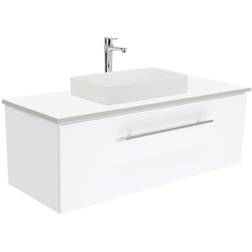 FIENZA KADOS SOLID SURFACE SEMI-INSET BASIN MATTE WHITE 450MM