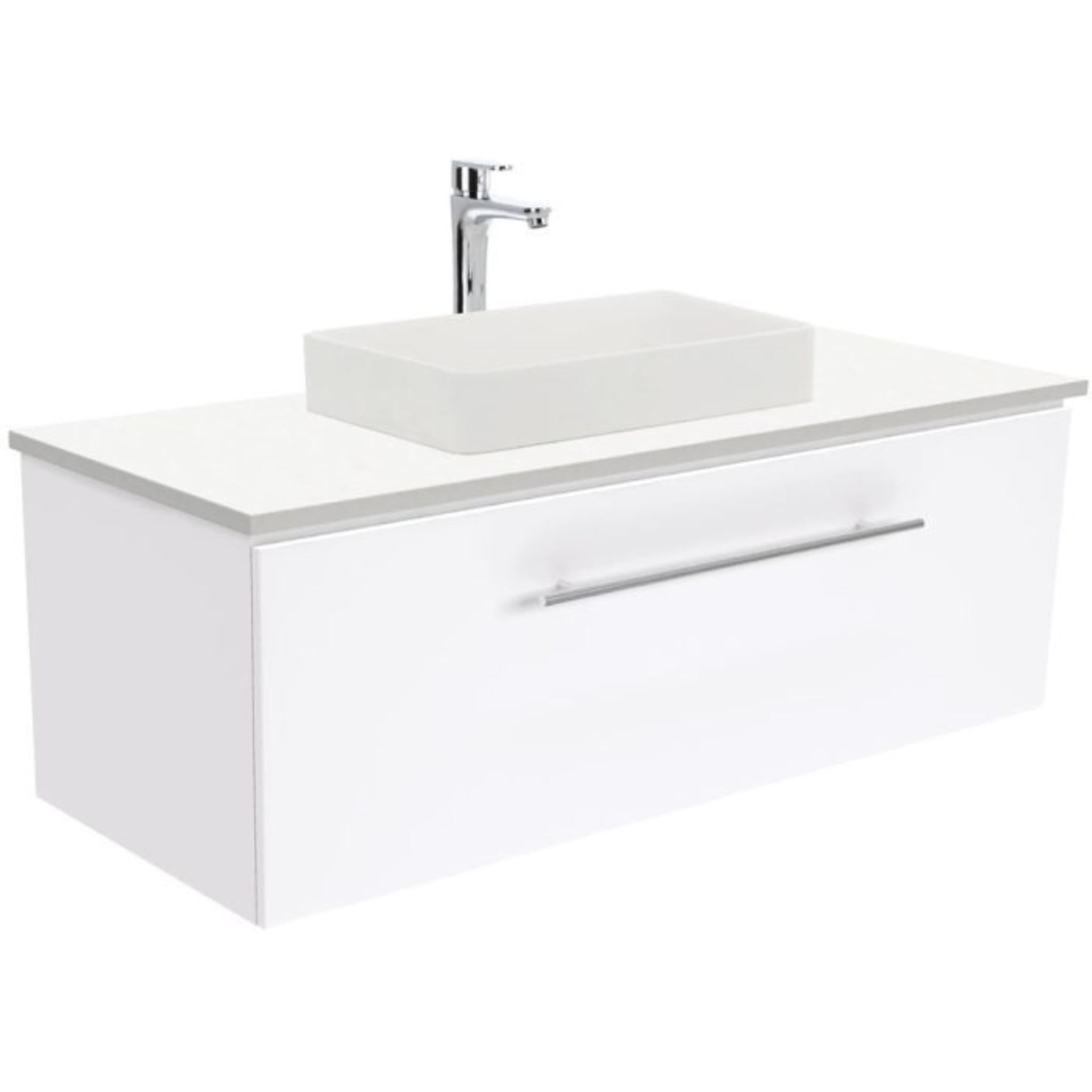 FIENZA KADOS SOLID SURFACE SEMI-INSET BASIN MATTE WHITE 450MM