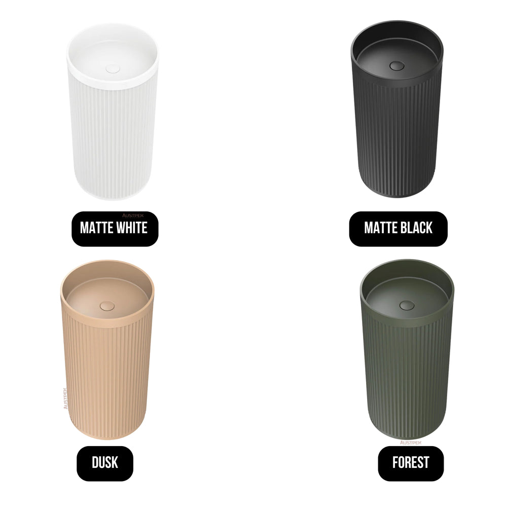 FIENZA MINKA SOLID SURFACE FREESTANDING BASIN MATTE WHITE 450MM X 900MM