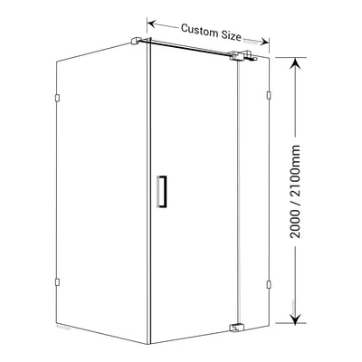 BELLA VISTA KENDRA FRAMELESS OVERLAPPED FRONT AND RETURN PANEL SHOWER SCREEN BRUSHED NICKEL