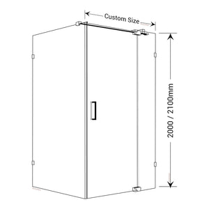 BELLA VISTA KENDRA FRAMELESS OVERLAPPED FRONT AND RETURN PANEL SHOWER SCREEN GUN METAL