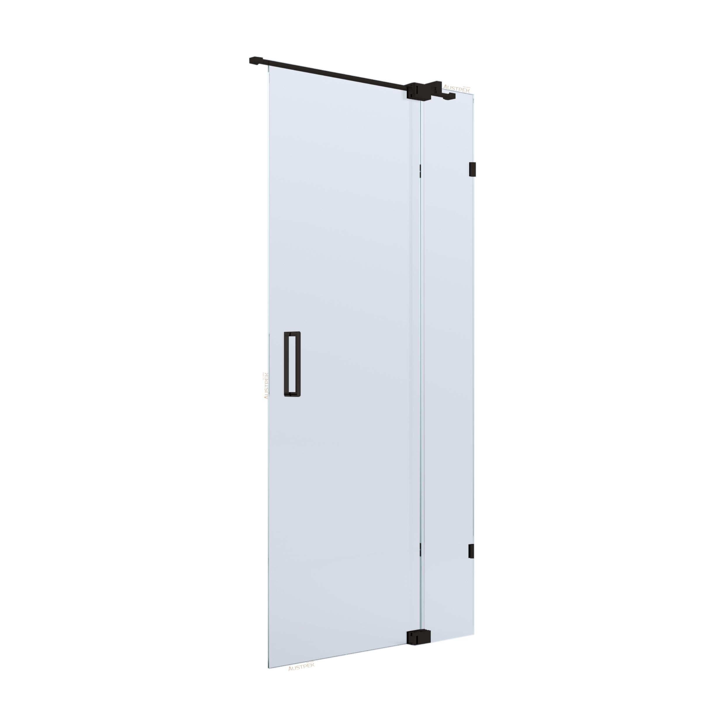 BELLA VISTA KENDRA FRAMELESS OVERLAPPED FRONT ONLY SHOWER SCREEN BLACK