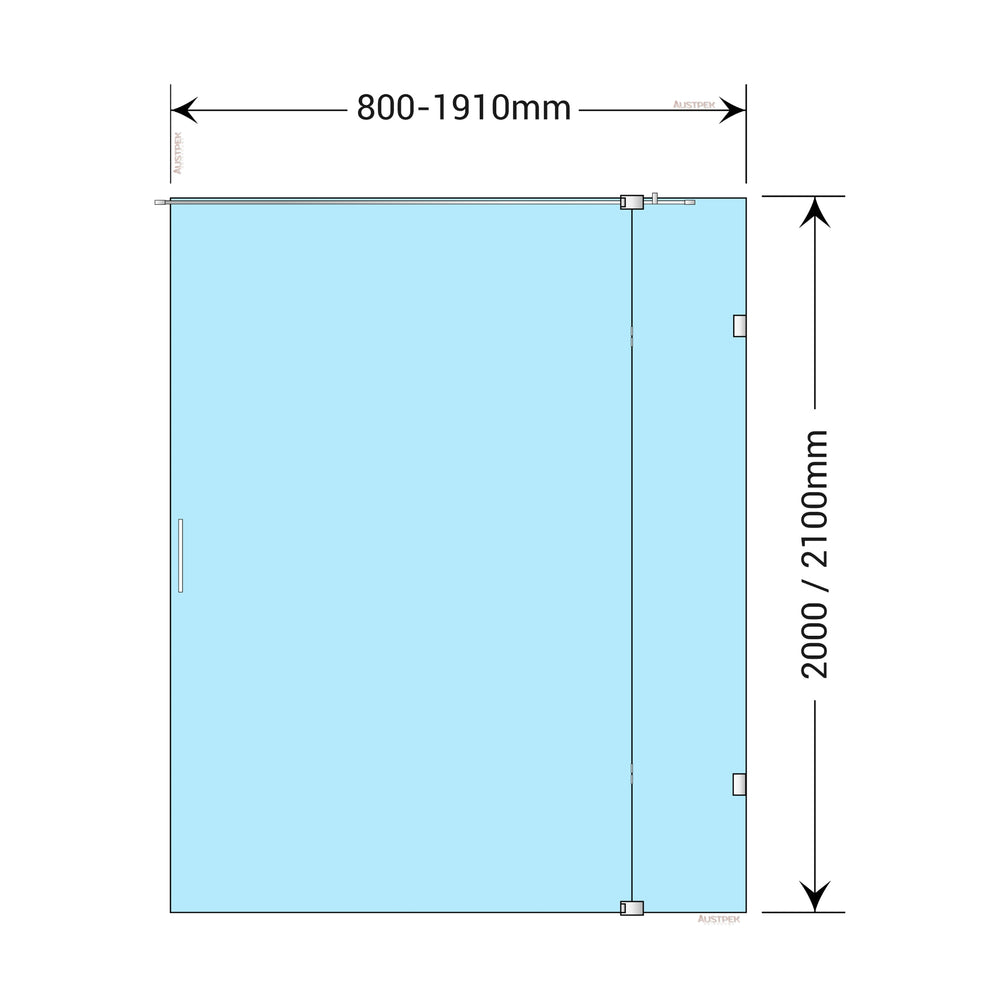 BELLA VISTA KENDRA FRAMELESS OVERLAPPED FRONT ONLY SHOWER SCREEN GUN METAL