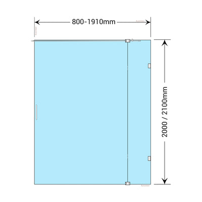 BELLA VISTA KENDRA FRAMELESS OVERLAPPED FRONT ONLY SHOWER SCREEN BRUSHED NICKEL