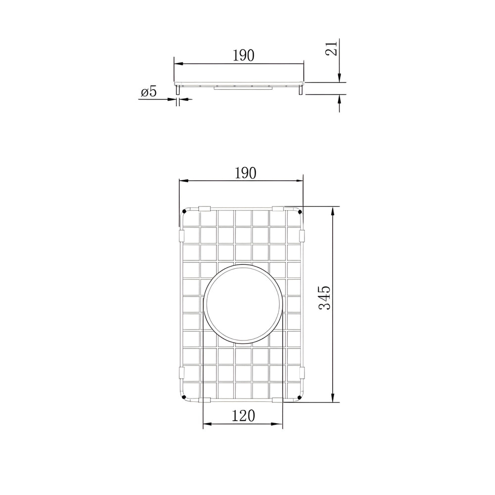 TURNER HASTINGS CUISINE STAINLESS STEEL GRID 345MM BRUSHED BRASS