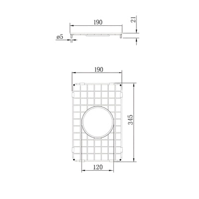 TURNER HASTINGS CUISINE STAINLESS STEEL GRID 345MM BRUSHED BRASS